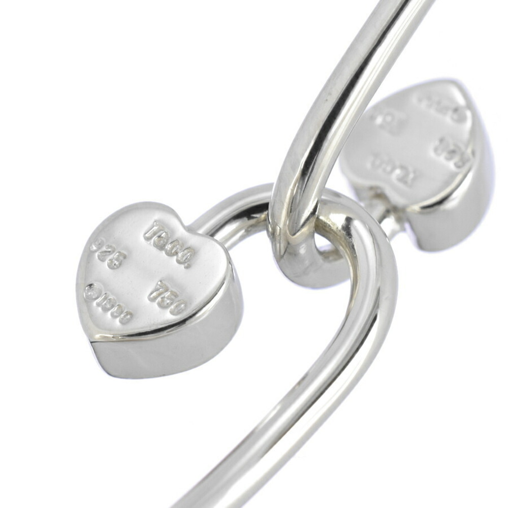 Tiffany Solid Double Heart Bangle Bracelet Silver… - image 3